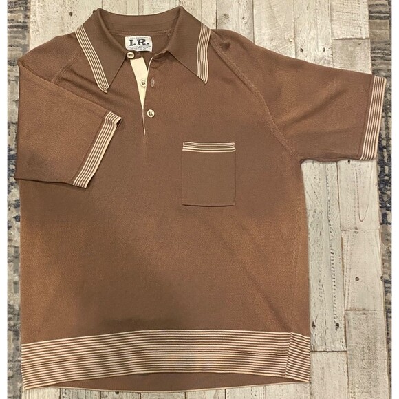 Full Fashioned I.R. Rockabilly 50s 60s Vintage SS Pocket Polo Shirt Large